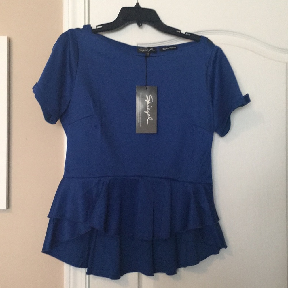 Spiegels Royal blue peplum top